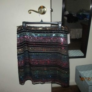 Anthropologie Soiree Sequin Skirt